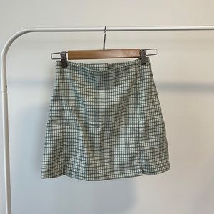 Brandy Melville Green Plaid Mini Skirt